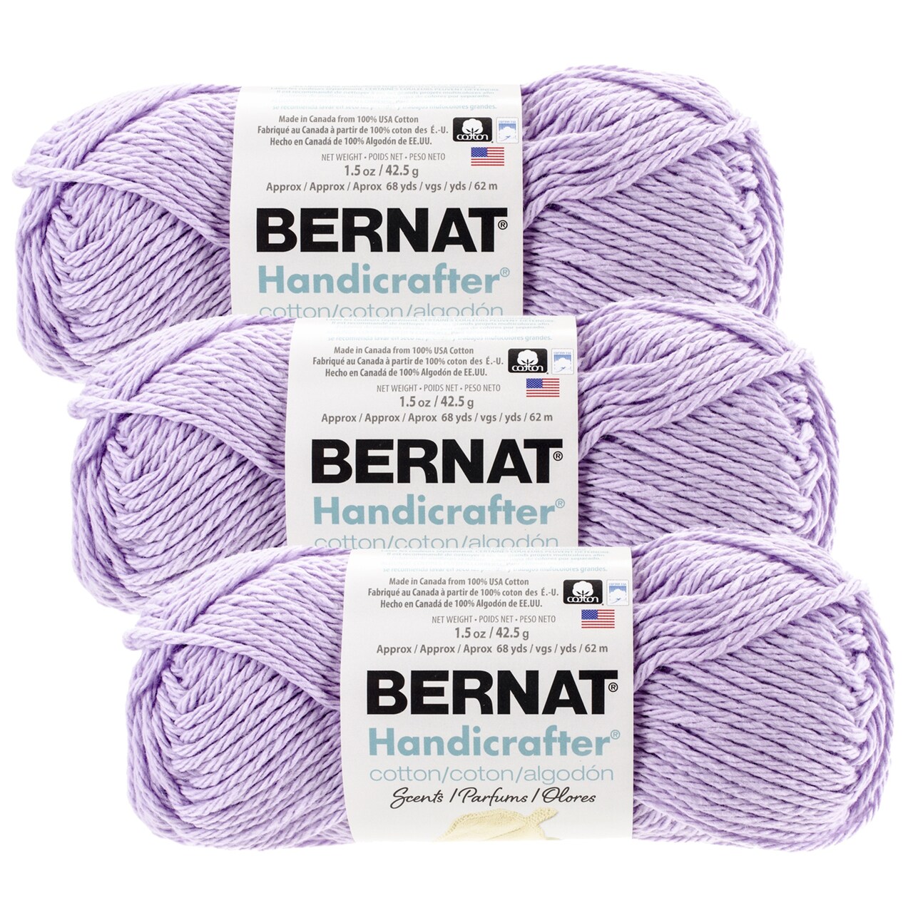 (Pack of 3) Bernat Handicrafter Cotton Yarn - Scents-Lavender
